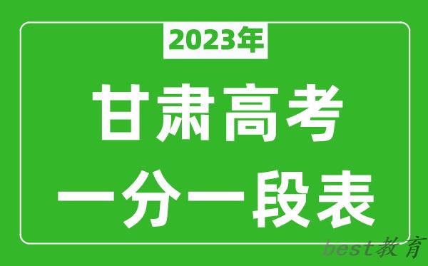 2023年甘肃高考一分一段表(文科+理科)