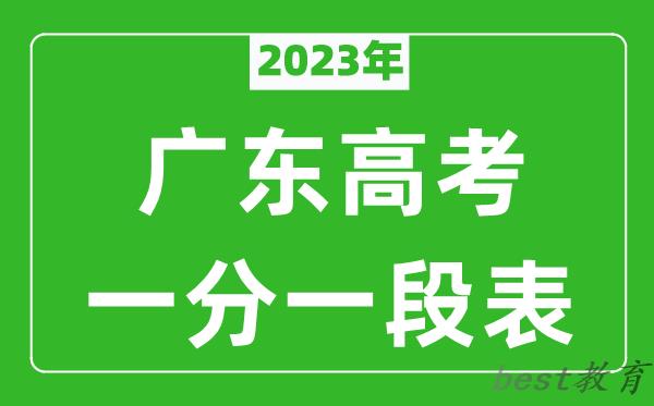 2023年广东高考一分一段表(物理类+历史类)