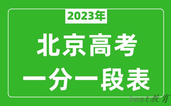 2023年北京高考一分一段表,北京市高考考生分数分布
